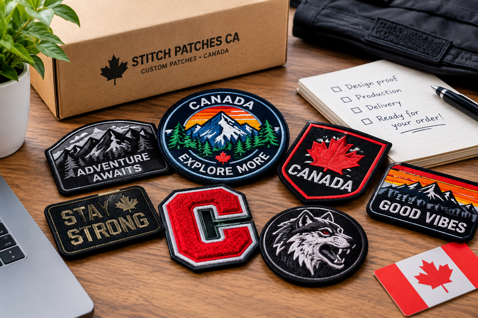 Finished embroidered custom patches in different designs